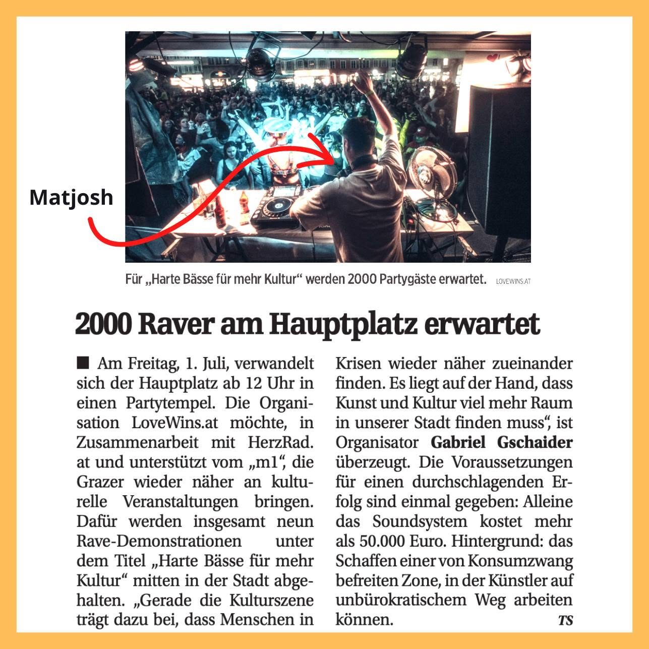 Kleine Zeitung: 2000 Raver am Hauptplatz erwartet